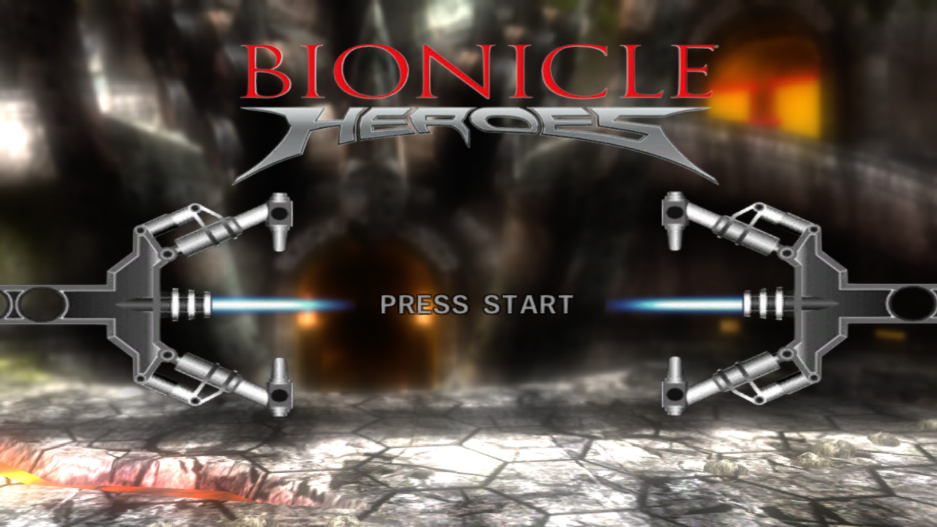 Bionicle Heroes title screen for Xbox 360